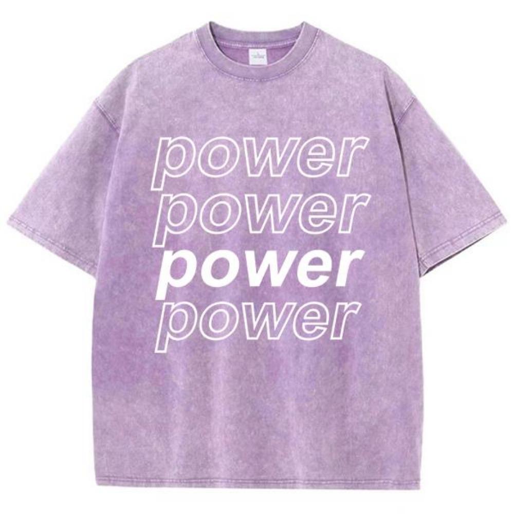 Дизайн шрифта Power Art Принт Футболки Мужские Хлопок Повседневная Футболка Дизайн Футболки Оверсайз Свободного Кроя С Коротким Рукавом