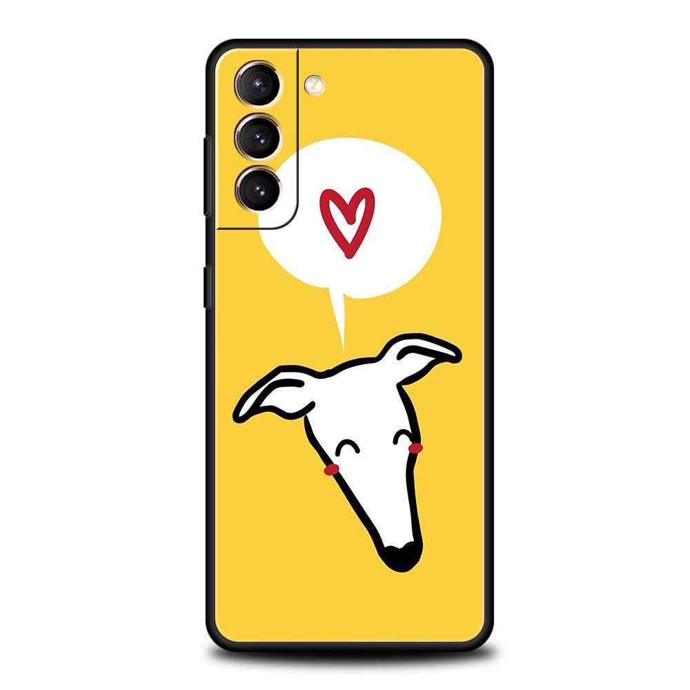 Galgo Greyhound Dog Phone Case For Samsung Galaxy S26 Ultra S25 Plus S24 FE S23 S22 5G S21 S20 Cover Black Soft