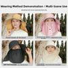 Wide Brim Shawl Mask Hat Face Cover Neck Protection Cap Sun Hat Picking Tea Hat  Summer
