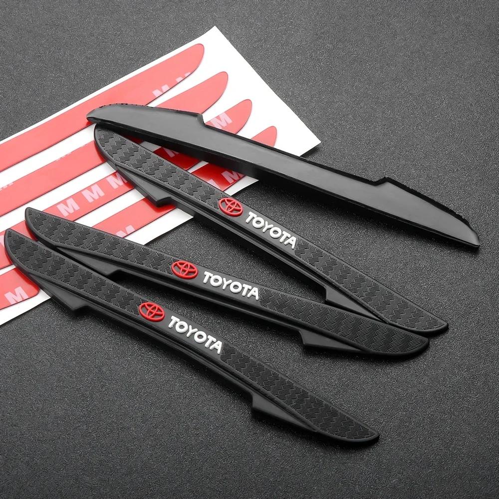 QDJ1 4Pcs Car Door Edge Anti-collision Strips Bumper Trim Sticker Accessories For Toyota Rav4 Corolla Chr Yaris Camry Cross Auris TRD