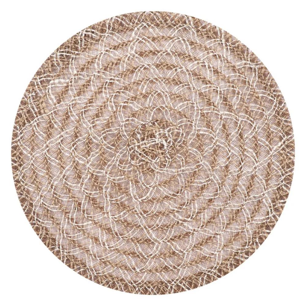 New Woven Dining Placemats Round Washable Insulation Mat Boho Style Heat-resistant Table Mat For Coffee Kitchen Dining Room