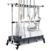 Broom And Mop Holder Movable Cleaning Tools Storage Cart With Wheels Multifunctional Tool Organization For Home School