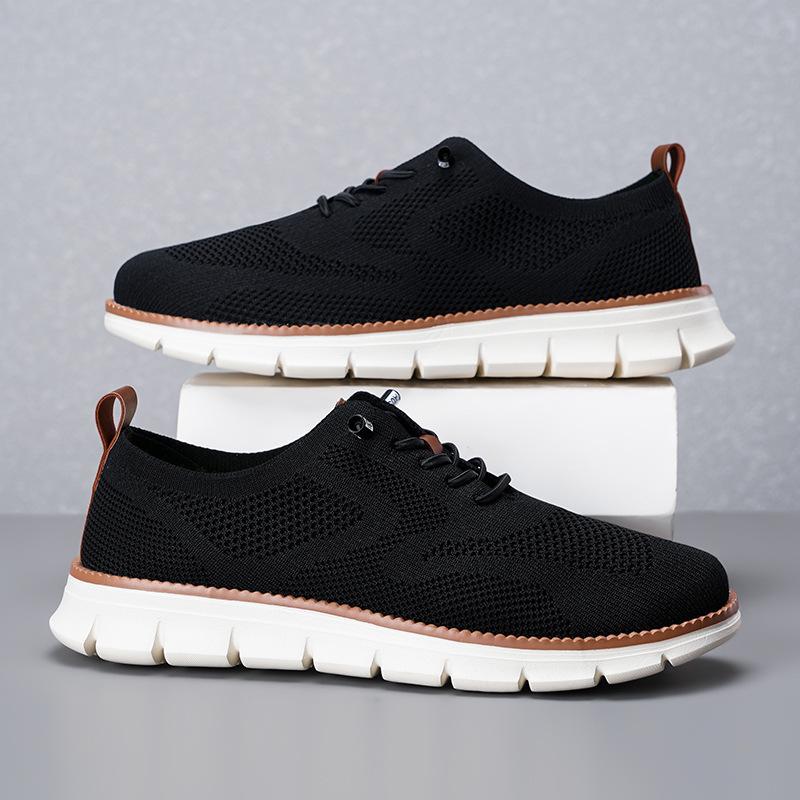 2024 New Autumn Lightweight Lace-up Sports and Leisure Men's Shoes Breathable Fly-woven Men's Large-size Men's Shoes Lazy Shoes