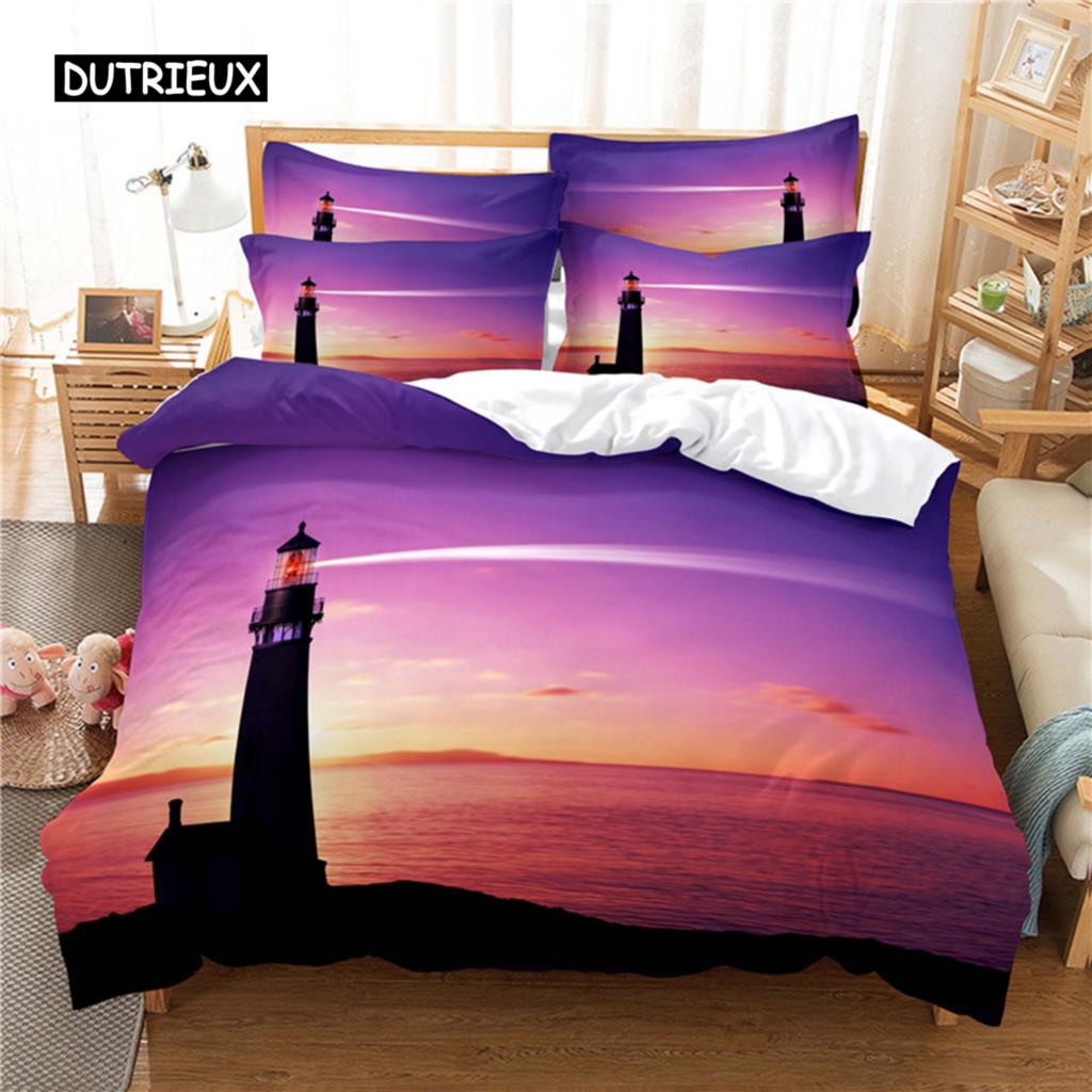 Красивый пейзаж Комплект постельного белья Пододеяльник Комплект постельного белья 3D Цифровая печать Комплекты постельного белья размера Queen Fashion Designs