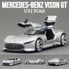 1/32 Модель игрушечной машины Mercedes-Benz AMG Vision GT Литой сплав Миниатюра Звук и свет Инерционный 1:32 Коллекция Подарок для Мальчика Малыша