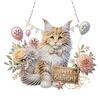 2D Flat DIY Diamond Art Pendant Window Hanging Art for Home Decor (Happy Cat)