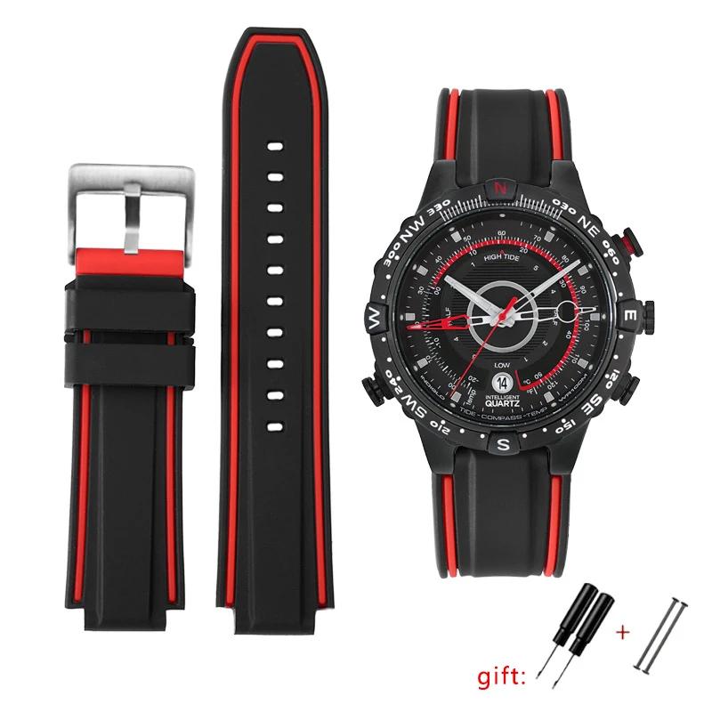 Силиконовый ремешок Для Timex E-tide Compass T2n720 T2n721 Tw2t76300 Tw2t76500 T45601 Резиновый мужской ремешок для часов Спортивный ремешок бесплатный инструмент