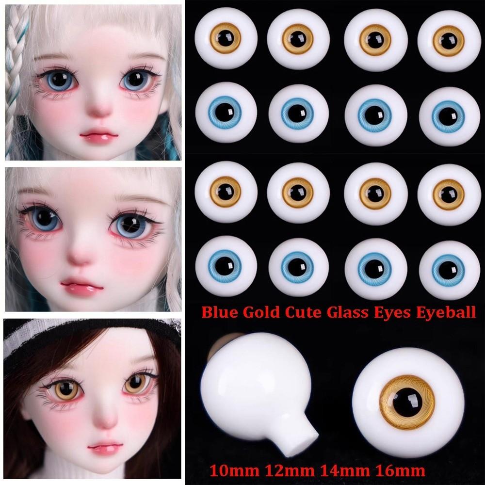Cute Blue Gold Glass Eyes 2 Colors DIY Doll Making Crafts New Textured Glass Eyeball For BJD Dolls