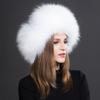2023 100% Real Fox Fur Hats Women's Russian Ushanka Aviator Trapper Snow Skiing Hat Caps Earflap Winter Raccoon Fur Bomber Hat