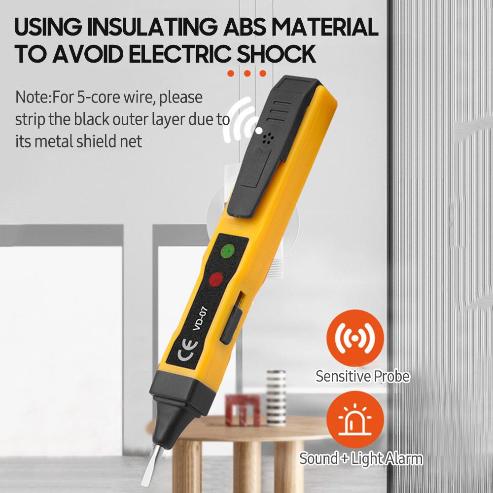 Бесконтактный AC Вольтметр-индикаторная отвертка AC 70-250V 250V Портативный NCV Детектор со звуковой и световой двойной сигнализацией, Распознавание фазы/нуля, Обрыв