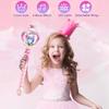 Electric Light-Up Rotate Fairy Wand Kids Girls Illuminating Princess Wand with Music Gradient Color Heart Colorful Light
