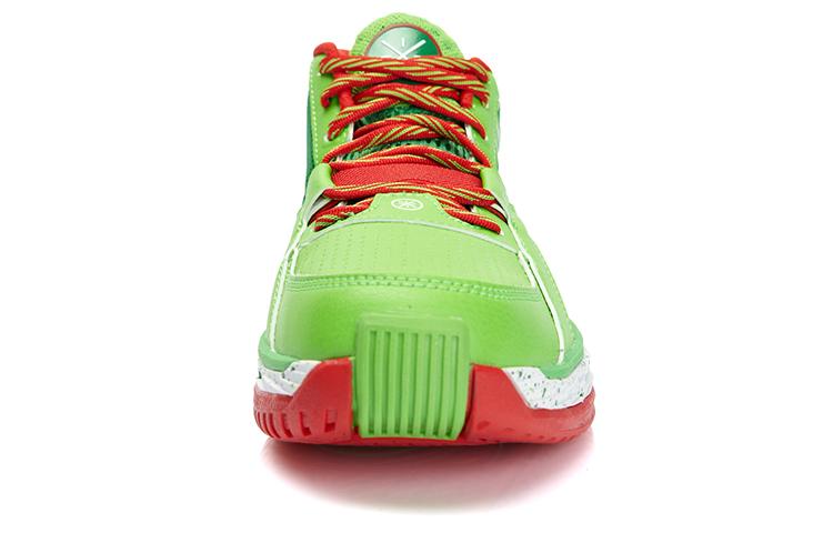 Li Ning Wade Fission 2.5 Mid top Basketball Shoes Unisex Green Red ABFK031-4
