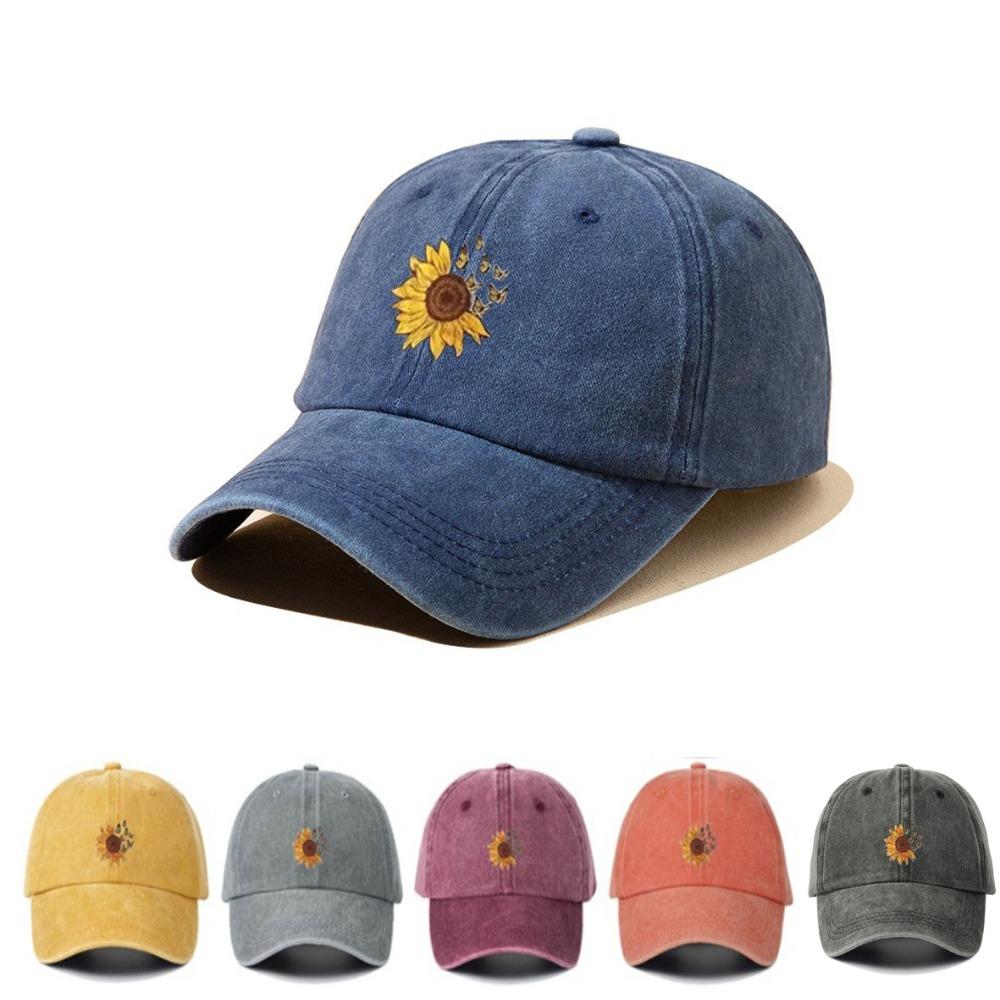 Sunflower Pattern Dad Trucker Hat Adjustable Sun Hat Fashion Baseball Cap  Unisex