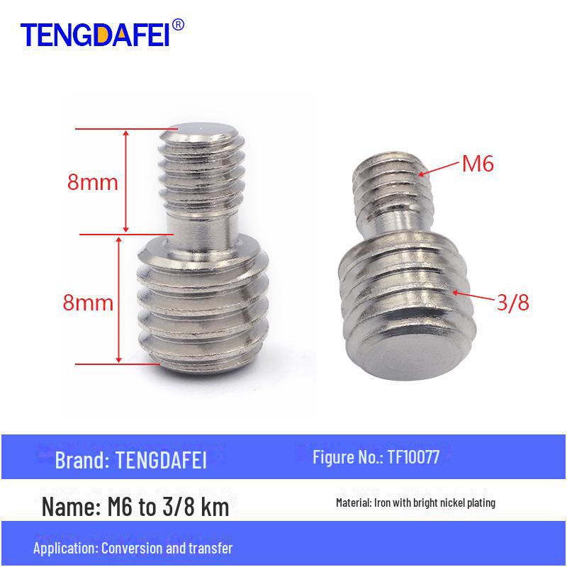 Адаптер для штатива с креплением на стойку для освещения и поворота камеры с резьбой 1/4" на 3/8" на M4/M5/M6/M8