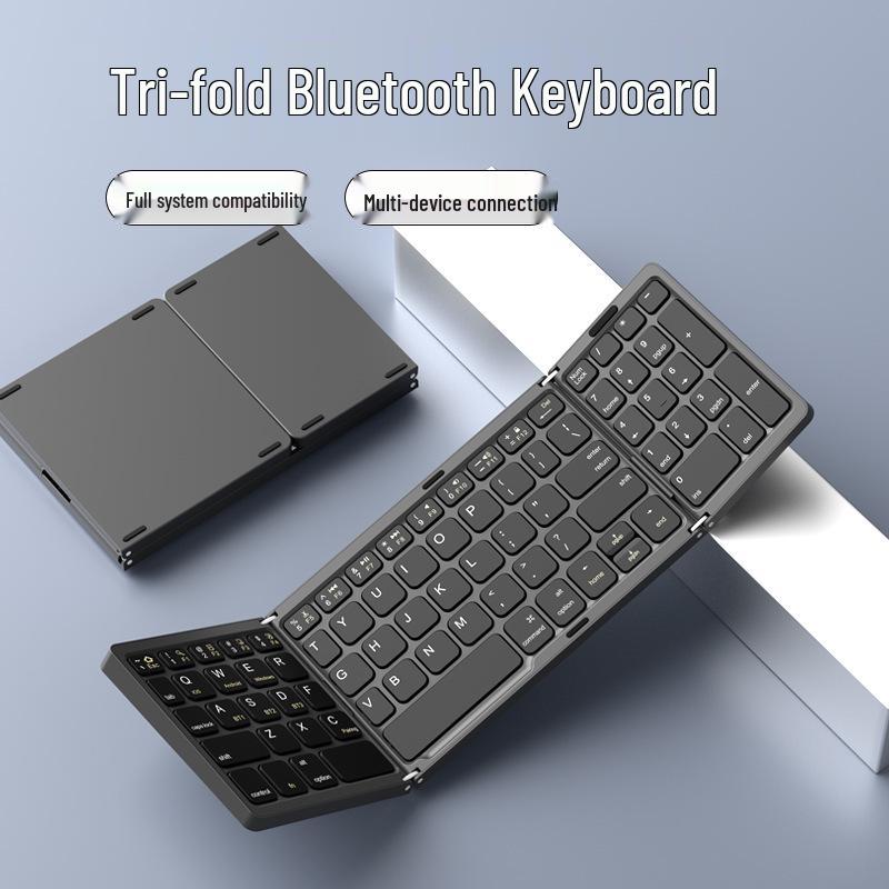 Складная Bluetooth-клавиатура: Компактный, бесшумный, идеально подходит для деловых поездок с телефонами, планшетами и для офисного использования.