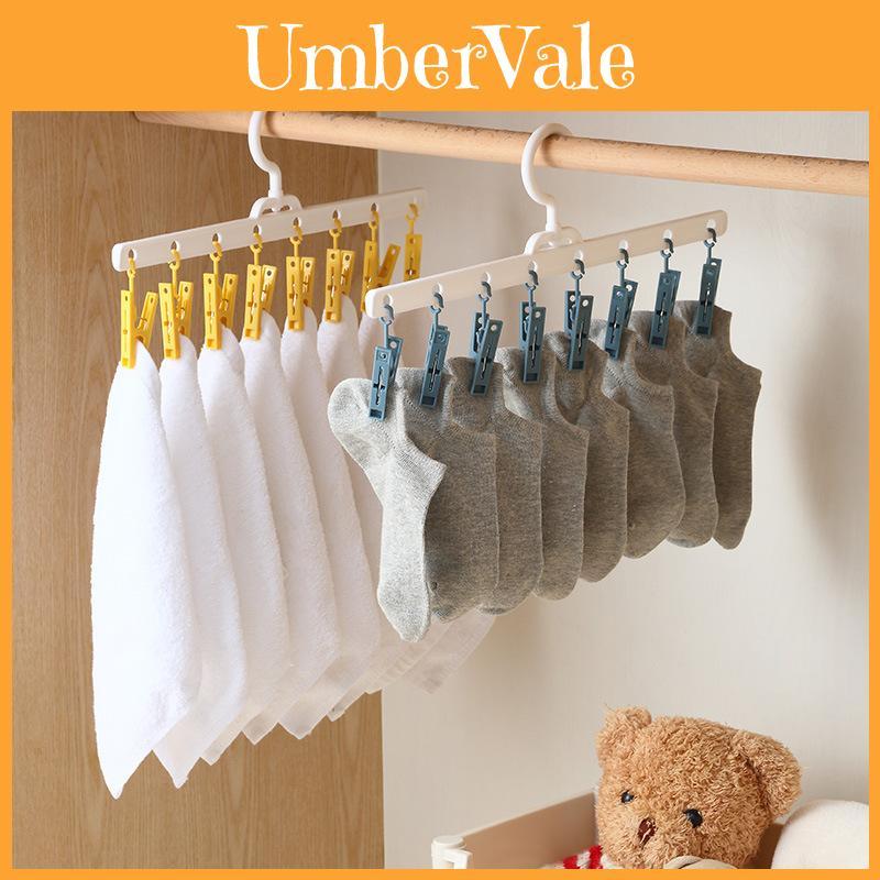 Plastic Clothes Hanger With Strong Notrace Clips For Pants Socks And Tie Storage