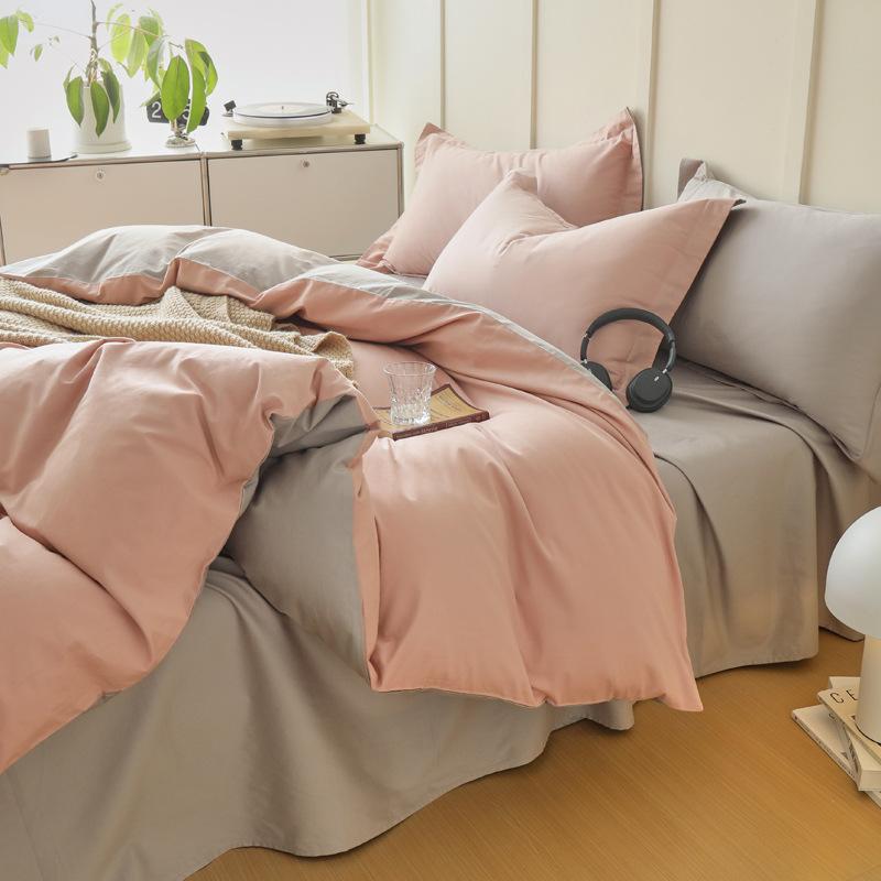 Solid Color Type A 100S Solid Color Pure Cotton Brushed Four-piece Duvet Cover