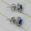 Sace Gems Серьги для женщин стерлингового серебра 925 пробы 4*6 мм серьги-гвоздики с натуральным сапфиром Свадебная вечеринка изящные ювелирные изделия подарок