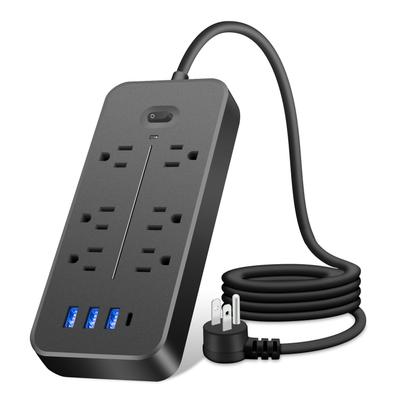 Сетевой фильтр 10-в-1 с USB-портами, шнур длиной 3,9 фута, многофункциональная защита от молний