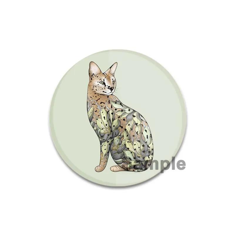 32/44/58 мм мультяшные животные значки на лацкан татуировка кошка эмаль булавка броши для рюкзака декоративные значки из сплава металла ювелирные изделия подарок