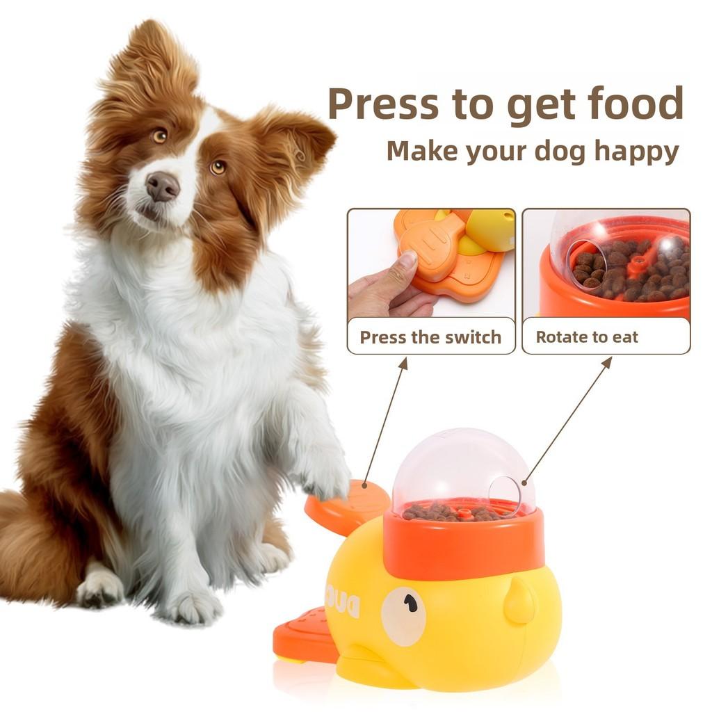 Small Yellow Duck Pet Interactive Toy Feeder For Cats And Dogs