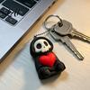 Grim Reaper Hanging Pendant Holding Heart Keychain Charm 3D Printed Gothic Skull Decor with Halloween Party Decoration Ball Chain Backpacks