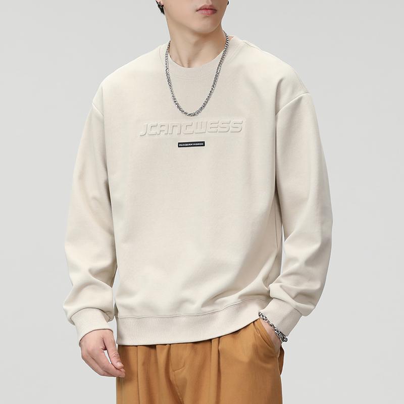 Men Vintage Casual Loose Round Neck Long Sleeve Pullover Sweatshirt