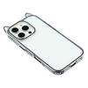 For iPhone 16 Pro Case Cat Ear Design TPU+Acrylic Clear Phone Back Cover