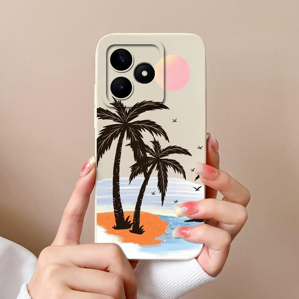 Чехол для Realme Note 50 Чехол для телефона Realme Note 60 Милый Кот Полная Защита Задняя Крышка Мягкий Жидкий Силиконовый Бампер Для