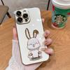 Подходит для чехла для мобильного телефона Apple 16promax Кролик Чехол для защиты iPhone 15 Модный 1413 Гальванизированный силикон