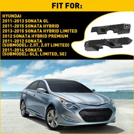 For Hyundai 2011-2015 Sonata Hybrid Retainer Bumper Front Support Brackets 2Pcs