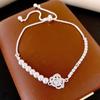French Sweet Zircon Flower Pearl Pull-Up Bracelet Bracelet Versatile Jewelry