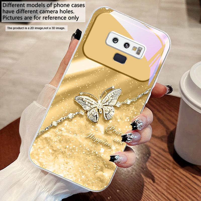 Элегантная синяя бабочка Для Samsung M02 12 Note 8 9 10 20 A 01 A02 A03 Core 04 05 06 10 12 13 14 15 A16 стекло Ультра чехол для телефона