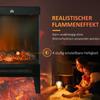 Electric Fireplace, 2000 W, Freestanding with Heating, LED 3D Flame Effect, 4 Brightness Levels, with Thermostat, Overheat Protection, Black