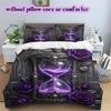 Purple Rose Gothic Pattern Bedding Quilt Set Quilt Cover Pillowcase Home Decoration Birthday Gift (1 * duvet cover + 2 * pillowcase, without core)