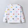 2-7 лет Дети Девочки Круглый вырез Толстовка Красочные Сердце Печатный Длинный Рукав Топы Рубашки
