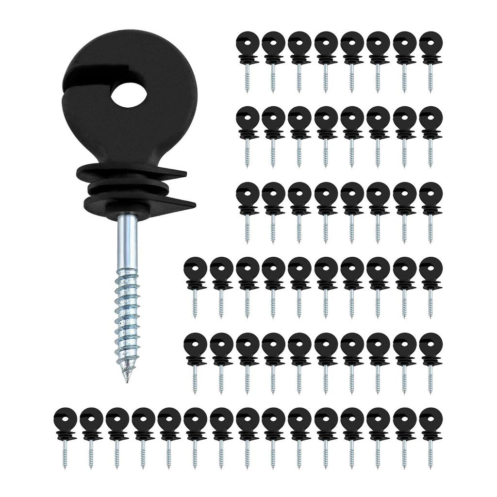 Electric Fencing Ring Insulators, Wire Mesh Ring Insulator, Wooden Post Insulator Screw-in, for Ropes, Wires and Strands.