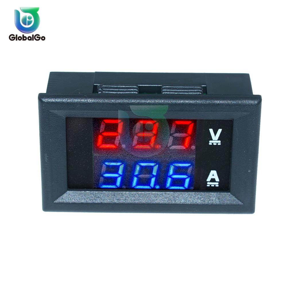 Digital Car Voltmeter Ammeter Motorcycle Voltage Indicator Tester Current Meter Tester 12V 2pin 3pin Cable DC100V 10A 50A 100A