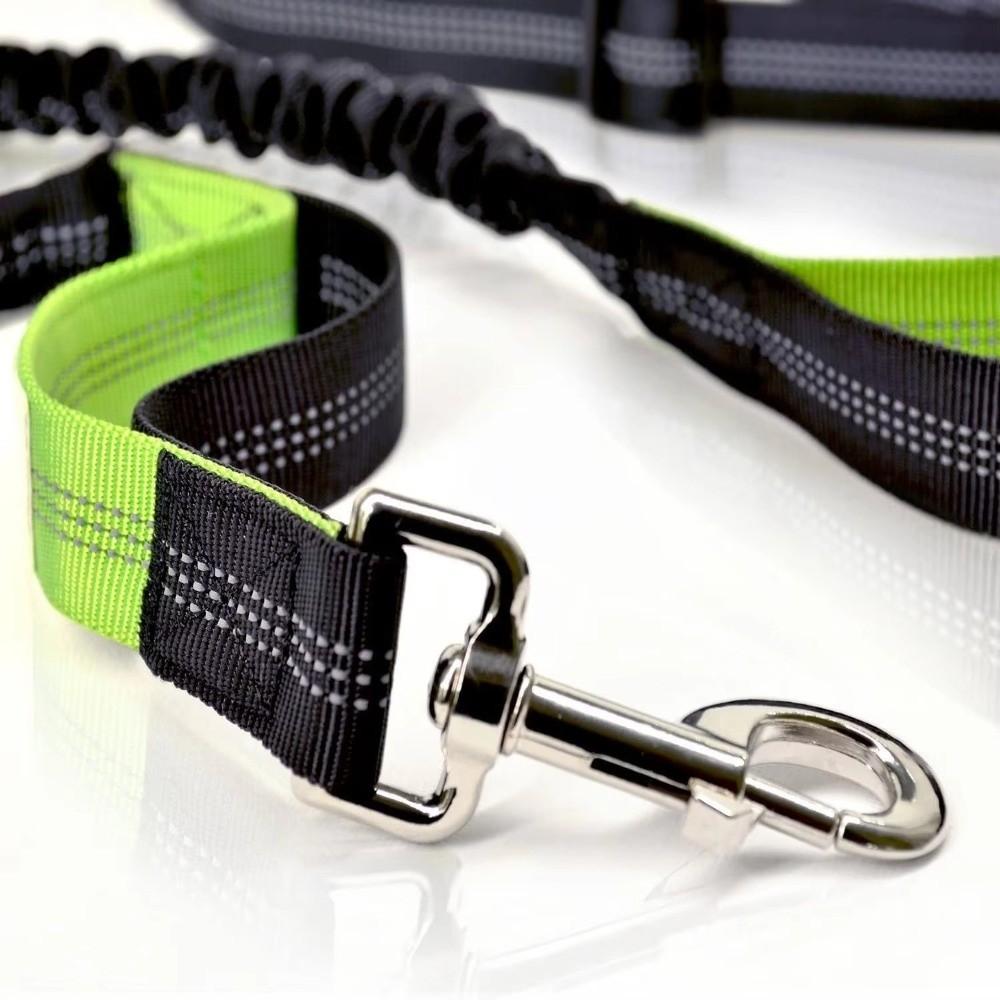 Double Stretch Pet Walking Leash Waist Belt Dog Traction Rope Hand Free Dog Leash  Jogging