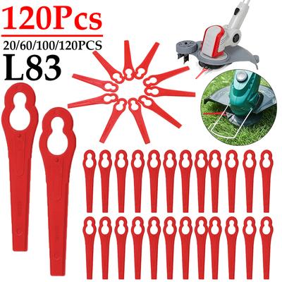 20/60/100/120 шт. Пластиковые лезвия для резки травы L83, лезвия для быстрой резки, запасные части, прочные аксессуары для триммера для травы