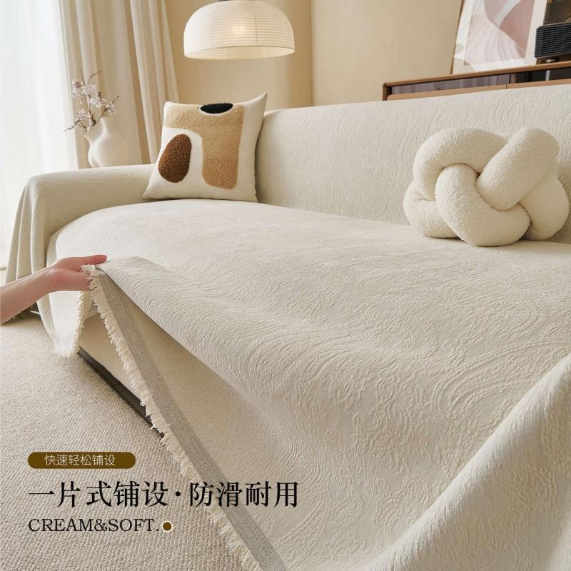 Thick Chenille Sofa Cover Throw Blanket Living Room Minimalist Style Anti-Scratch All-Season Use