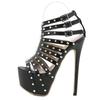 Fashion Sexy Peep Toe Women Shoes 2025 New Summer Platform High Heels Sandals for Women Fashion Rivet Decoration Party Pole Dance Shoes