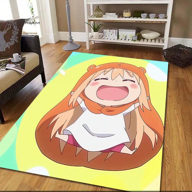 Himouto! Umaru‑chan2 Flannel Pattern Square Carpet,Area Rug,Carpet Rug for Living Room Bedroom Sofa Playroom Decor,Non-slip Floor Mat