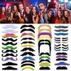 Set Masquerade Party Fancy Costume Fake Mustache Set Fake Beards Self Adhesive for Kids and Adults