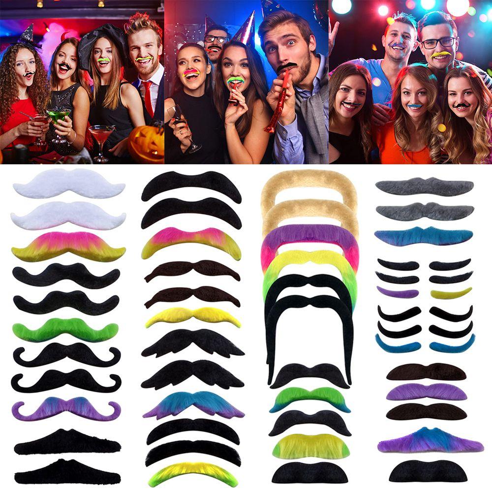 Stickers Set Masquerade Party Self Adhesive for Kids and Adults Fake Mustache Set Fake Beards