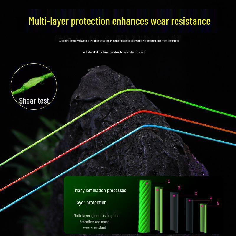 Новая 10-метровая плетёная леска 12+1 нить: Супергладкая, прочная, однотонная леска для ловли на приманку черного басса