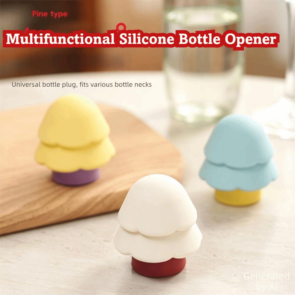 Pine Tree Shape Cap Remover Silicone Beverage Opener New Bottle Stopper Table Decor