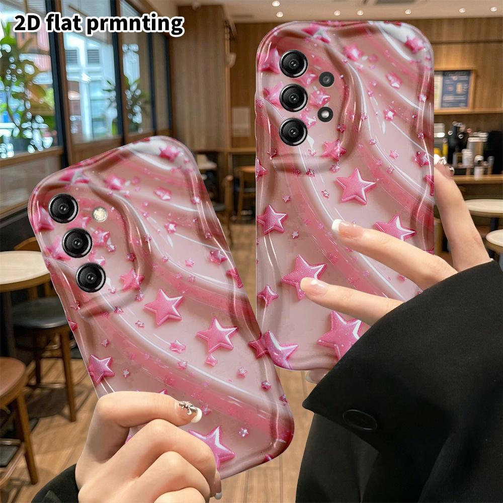 Phone Case: 2D Flat Samsung Galaxy A34 A35 M05 M06 S20 S22 S21 FE Plus 5G Protective Case, Star Texture Background, Christmas and Halloween Gift