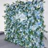 Uflower 5D Светло-голубой Искусственный Цветок Стена Сворачивающаяся Свадебная Штора Фон Декоративная Цветочная Стена Рулон для Мероприятий