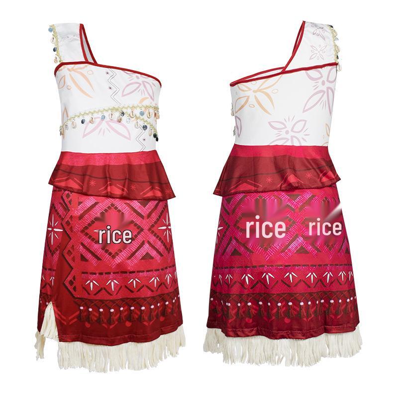 Платье в стиле Мауи из мультфильма «Моана 2» для девочек - Идеально для Хэллоуина или выступлений